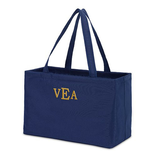 Extra Large Personalized Nylon Tote Bag - Navy