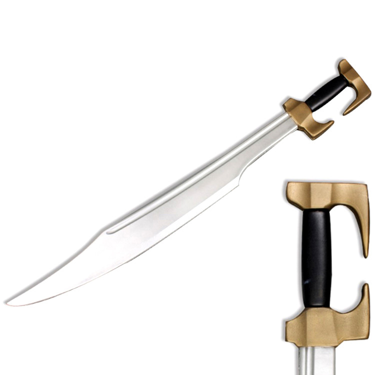 Defender Spartan Foam Sword 39 in. Blue & Black Handle with Metallic Chrome Finish Blade