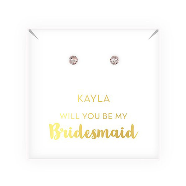 Swarovski Crystal Stud Earrings - Be My Bridesmaid?