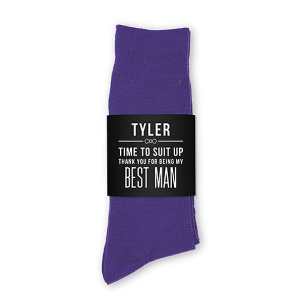 Personalized Men's Socks Wedding Gift - Suit Up