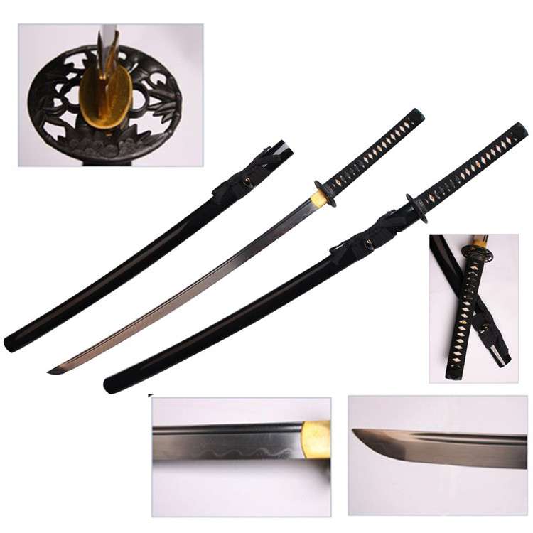 Defender 40.5 in. Hand Forged 1060 Carbon Steel Katana Samurai Sword with Wood Scabbard