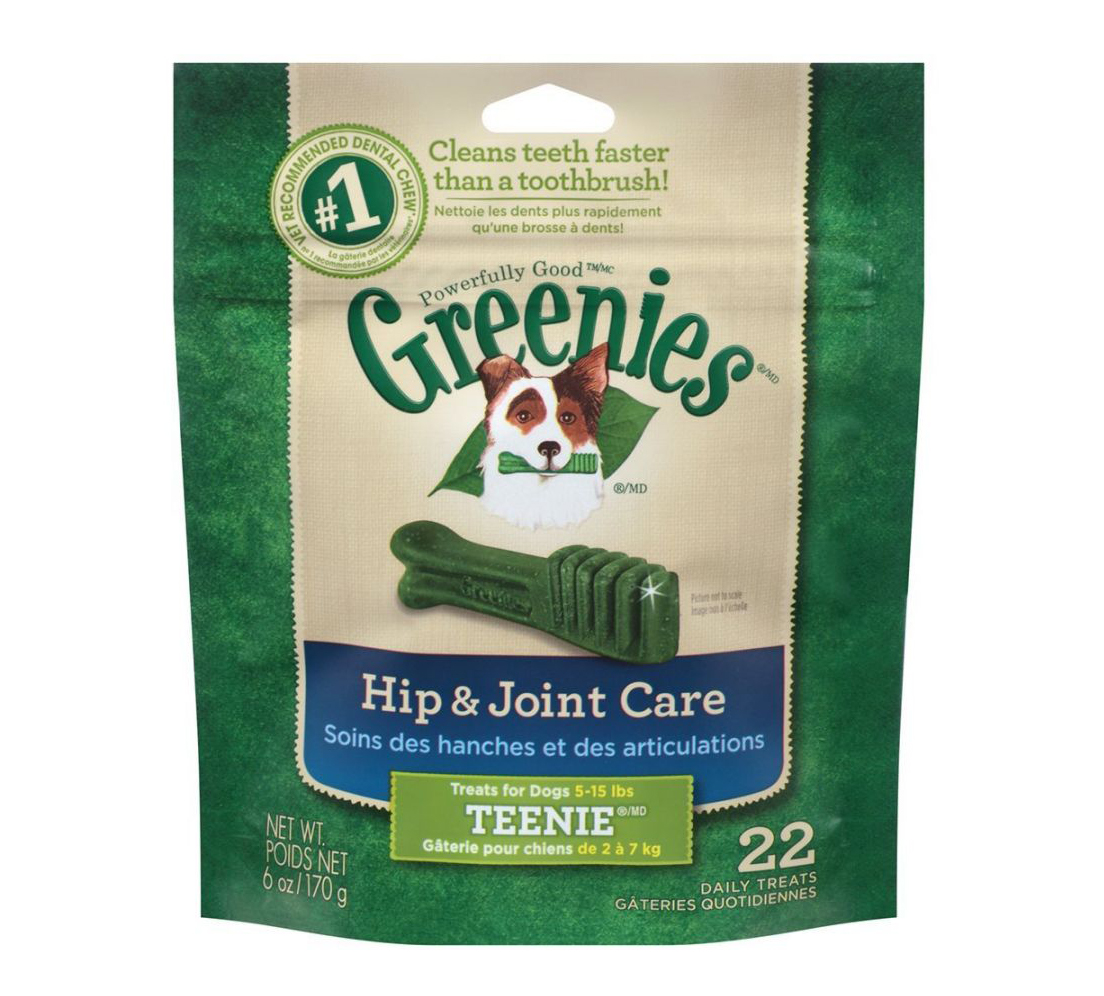 Greenies Hip and Joint Care Dental Dog Chews - Teenie - 6 oz 5-15 lb Dogs