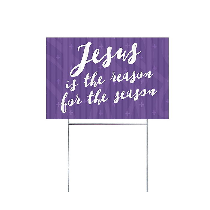 Jesus is the Reason for the Season - white on purple