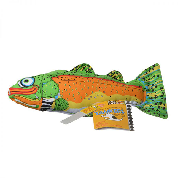 Fat Cat Classic Tankers Dog Toy - Assorted - Trout - 14 in. L x 5 in. W x 3 in. H - 2 Pieces