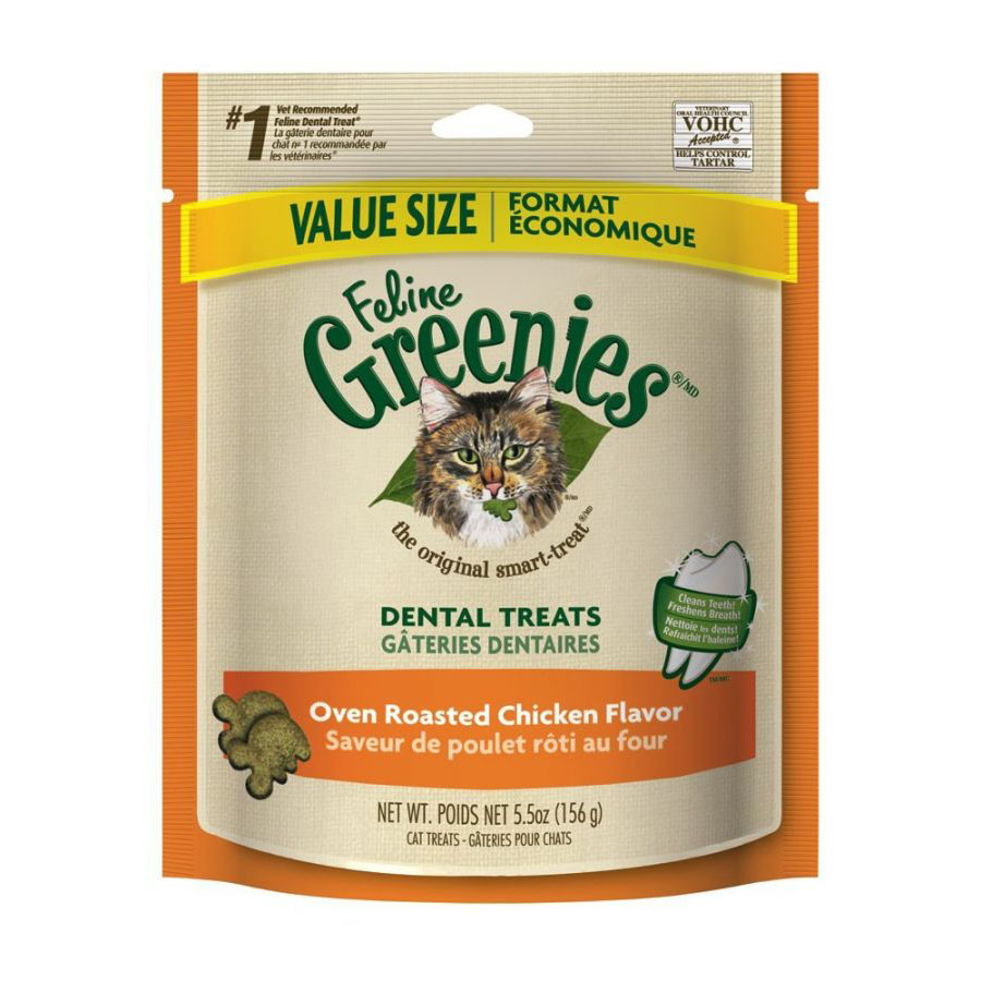 Greenies Feline Dental Treats - Oven Roasted Chicken Flavor - Value Size - 5.5 oz - 2 Pieces