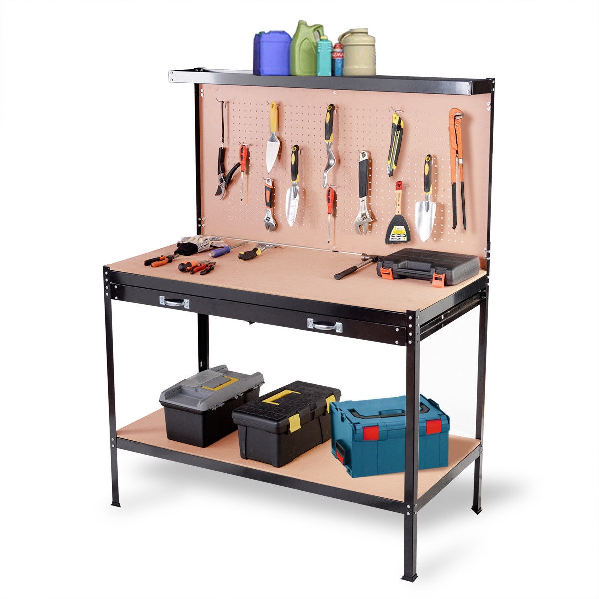 Multi-Purpose Tools Storage Steel Frame Workshop Workbench