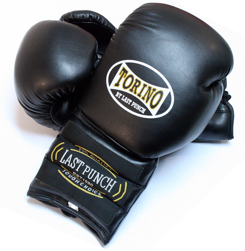 16 oz Black Torino Boxing Gloves Heavy Duty