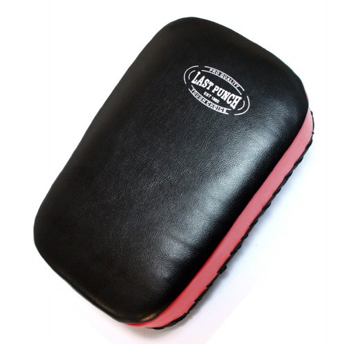 14.5 in. Black and Red Boxing Mui Thai Kick Pad Velcro Straps