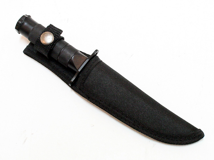 8.5 in. Carbon Steel Survival Knife All Black With Sheath