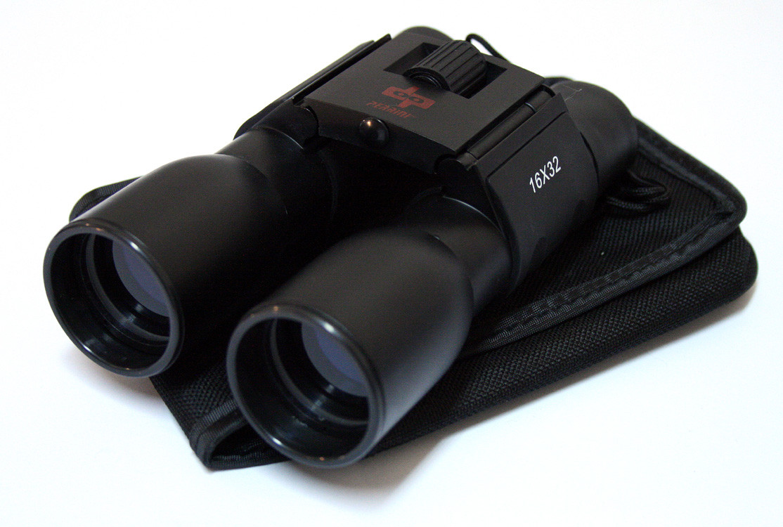 16X32 Black Plastic Binoculars 94M/1000M With Pouch