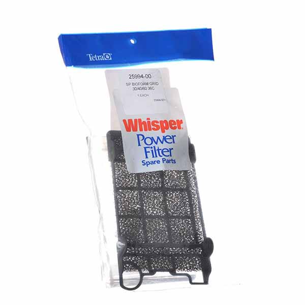 Tetra Whisper Bio Foam Grid Filter Replacement Kit - Whisper 30, 40 and 60 Bio Foam Grid - 4 Pieces