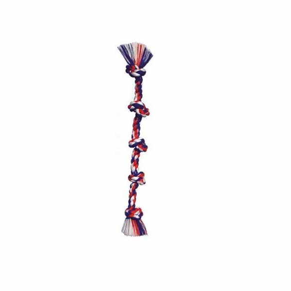 Flossy Chews Colored 5 Knot Tug Rope - X-Large - 3 in. Long - 2 Pieces