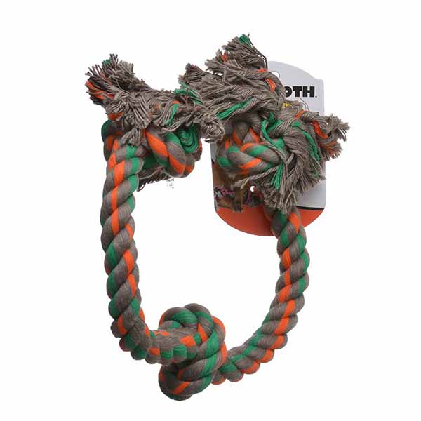 Flossy Chews Colored 3 Knot Tug Rope - X-Large - 36 in. Long - 2 Pieces