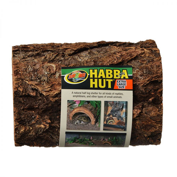 Zoo Med Habba Hut Natural Half Log with Bark Shelter - X-Large - 9 in. L x 9.25 in. W x 4 in. H