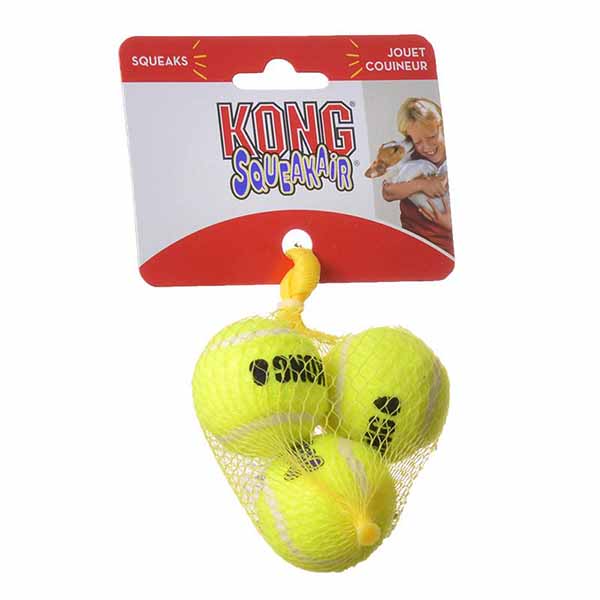 Kong Air Kong Squeakers Tennis Balls - X-Small - 1.5 in. Diameter - 3 Pack - 4 Pieces