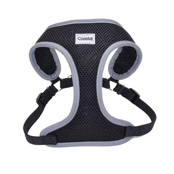 Coastal Pet Comfort Soft Reflective Wrap Adjustable Dog Harness - Black - X - Small - 16-19 in. Girth - 5/8 in. Straps