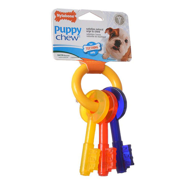 Nylabone Puppy Chew Teething Keys Chew Toy - X-Small - For Dogs up to 15 lbs - 2 Pieces