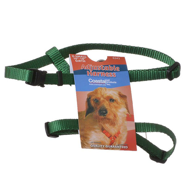 Tuff Collar Nylon Adjustable Dog Harness - Hunter Green - X - Small - Girth Size 10 in. - 14 in.