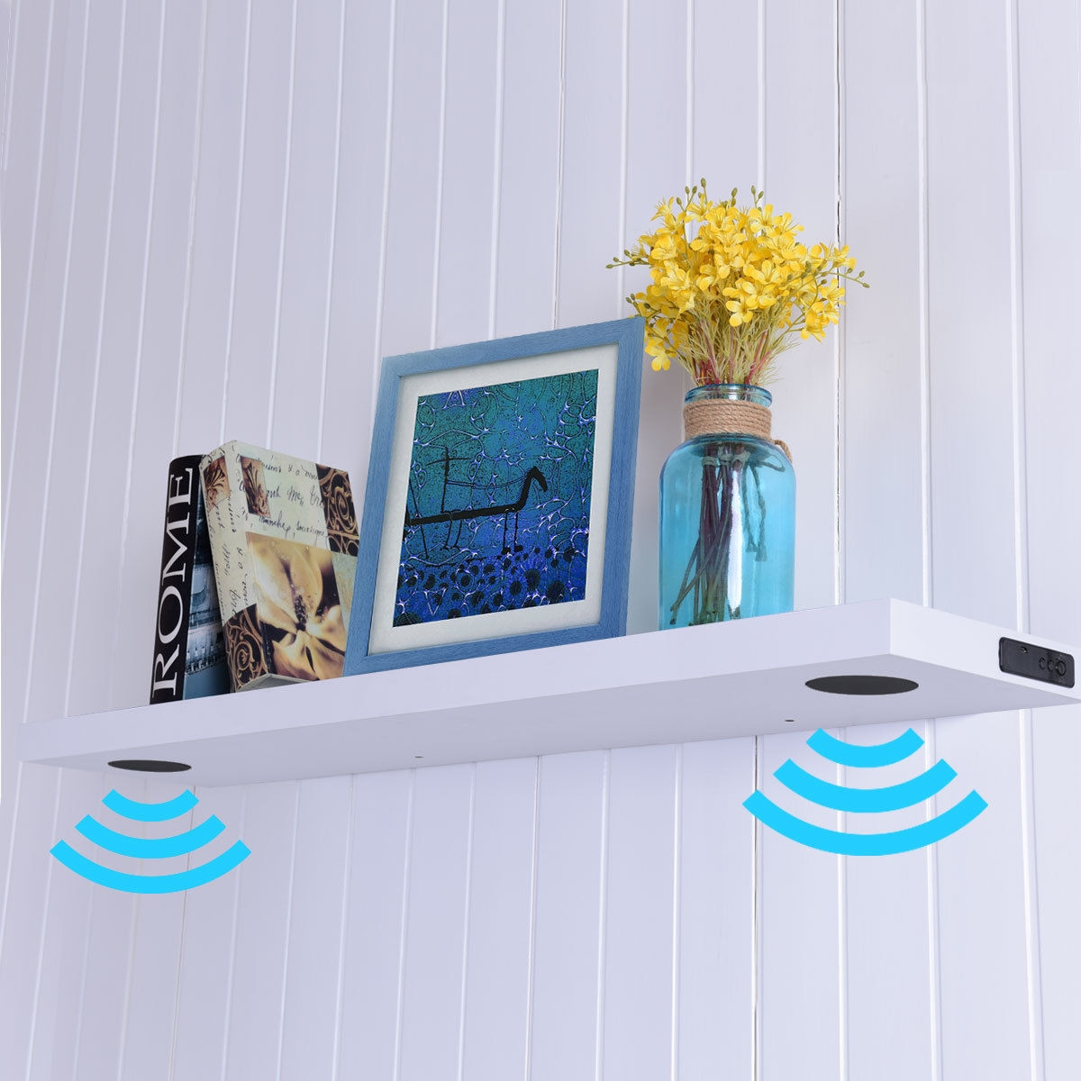 48 In. L Wall Mount Bluetooth Wireless Or USB Speaker Shelf