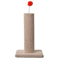 Classy Kitty Carpeted Cat Post with Spring Toy - 16 in. High - Assorted Colors
