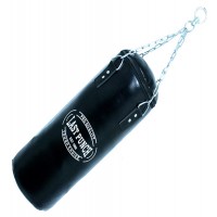 Heavy Duty Filled Black Punching Bag - Large With Chains
