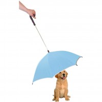 Pour-Protection Umbrella With Reflective Lining And Leash Holder - Blue 