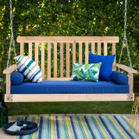 4 In. Wood Garden Hanging Seat Chains Porch Swing