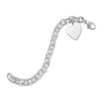 7.5 in. Cable Bracelet with 21 mm Heart