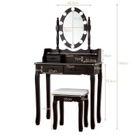 4 Drawers Vanity Table Dressing Table With Touch Switch