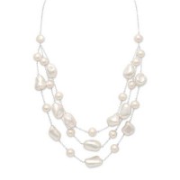 16 in. + 2 in. Extension Graduated Shell and Cultured Freshwater Pearl Necklace