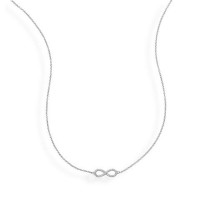 16 in. + 2 in. Rhodium Plated CZ Infinity Necklace