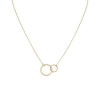 16 in. + 2 in. 14 Karat Gold Plated Circle Link Necklace