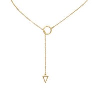 24 in. 14 Karat Gold Plated Multishape Lariat Necklace
