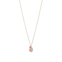 14 Karat Gold Rose Quartz and Pink Hydro Glass Necklace