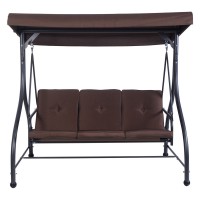 3 Seats Cushioned Porch Swing Chair