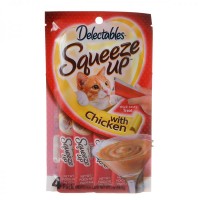 Hartz Delectable Squeeze Up Cat Treat - Chicken - 4 Pack - 4 x 0.5 oz Tubes - 4 Pieces