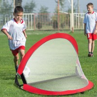 Two Pop Up Soccer Goal Set Foldable Training Football Net