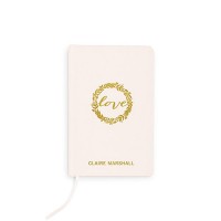 Ivory Linen Pocket Journal - Love Wreath Emboss