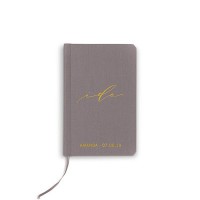 Charcoal Linen Pocket Journal - I Do Emboss
