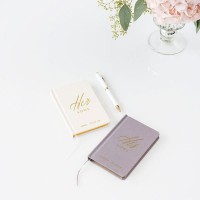 Charcoal Linen Pocket Journal - Her Vows Emboss