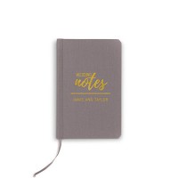 Charcoal Linen Pocket Journal - Wedding Notes Emboss