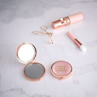 Faux Leather Compact Mirror - Flawless Emboss