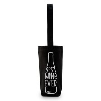 Best Wine Ever Personalized Black Canvas Wine Tote Bag