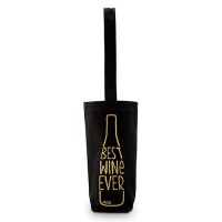 Best Wine Ever Personalized Black Canvas Wine Tote Bag