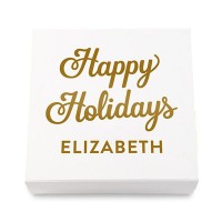Premium Gift Box - Happy Holidays In Metallic Gold