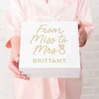 Premium Gift Box - Miss To Mrs In Metallic Gold