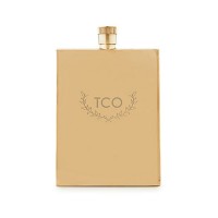 Gold Stainless Steel Flask - Woodland Monogram Etching