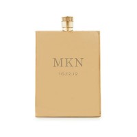 Gold Stainless Steel Flask - Classic Initials Etching