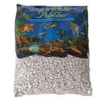 Pure Water Pebbles Aquarium Gravel - Snow White - 5 lbs - 3.1-6.3 mm Grain - 2 Pieces