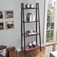 4-Tier Durable Ladder Storage Bookcase